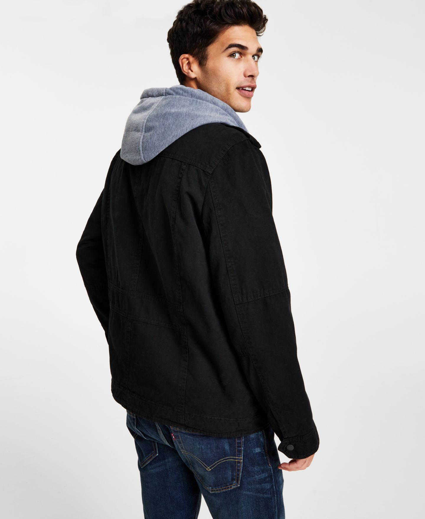 Мужская куртка Levi's Two Pocket Hooded Trucker, цвет: Чёрный — фото 3