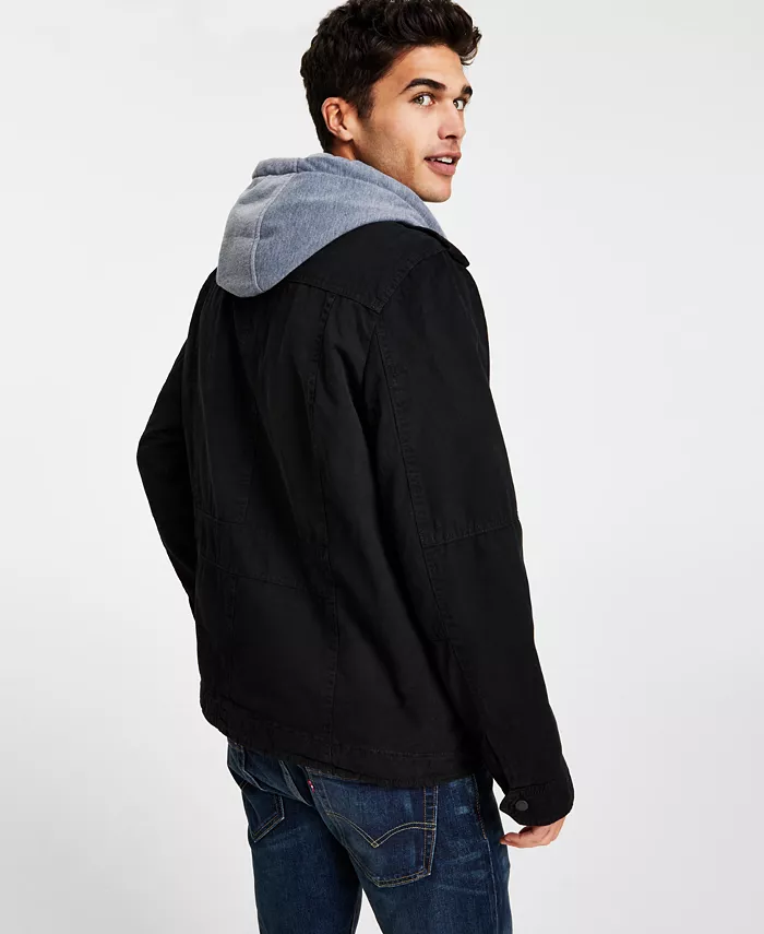Men's Two Pocket Hooded Trucker Jacket - thumbnail 3