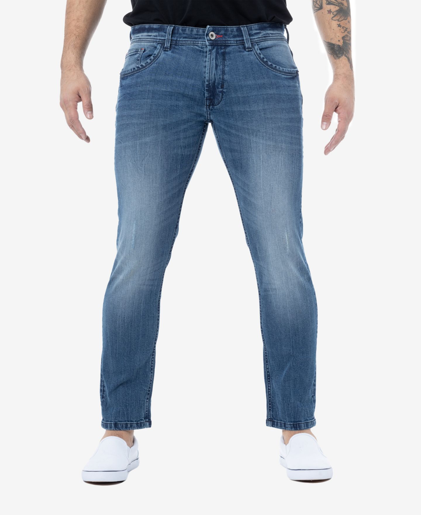 Мужские джинсы X-Ray RAW X Men's5-pocket, цвет: Средний синий — фото 1