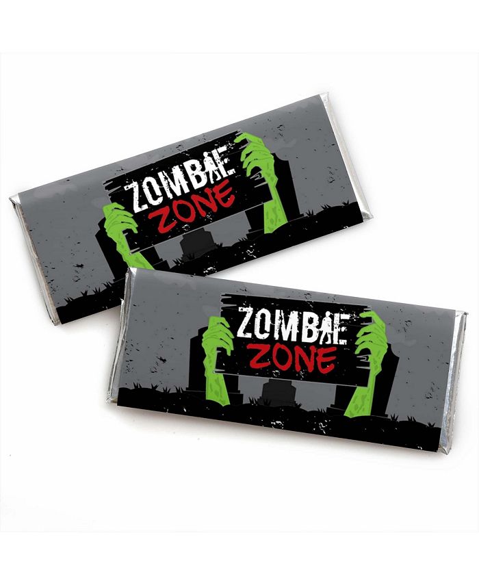 Big Dot of Happiness Zombie Zone - Candy Bar Wrapper Halloween or ...