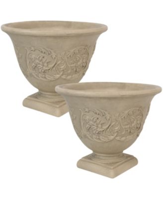 Indoor/Outdoor Patio, Garden, or Porch Weather-Resistant Double-Walled Darcy Flower Pot Planter - 16"