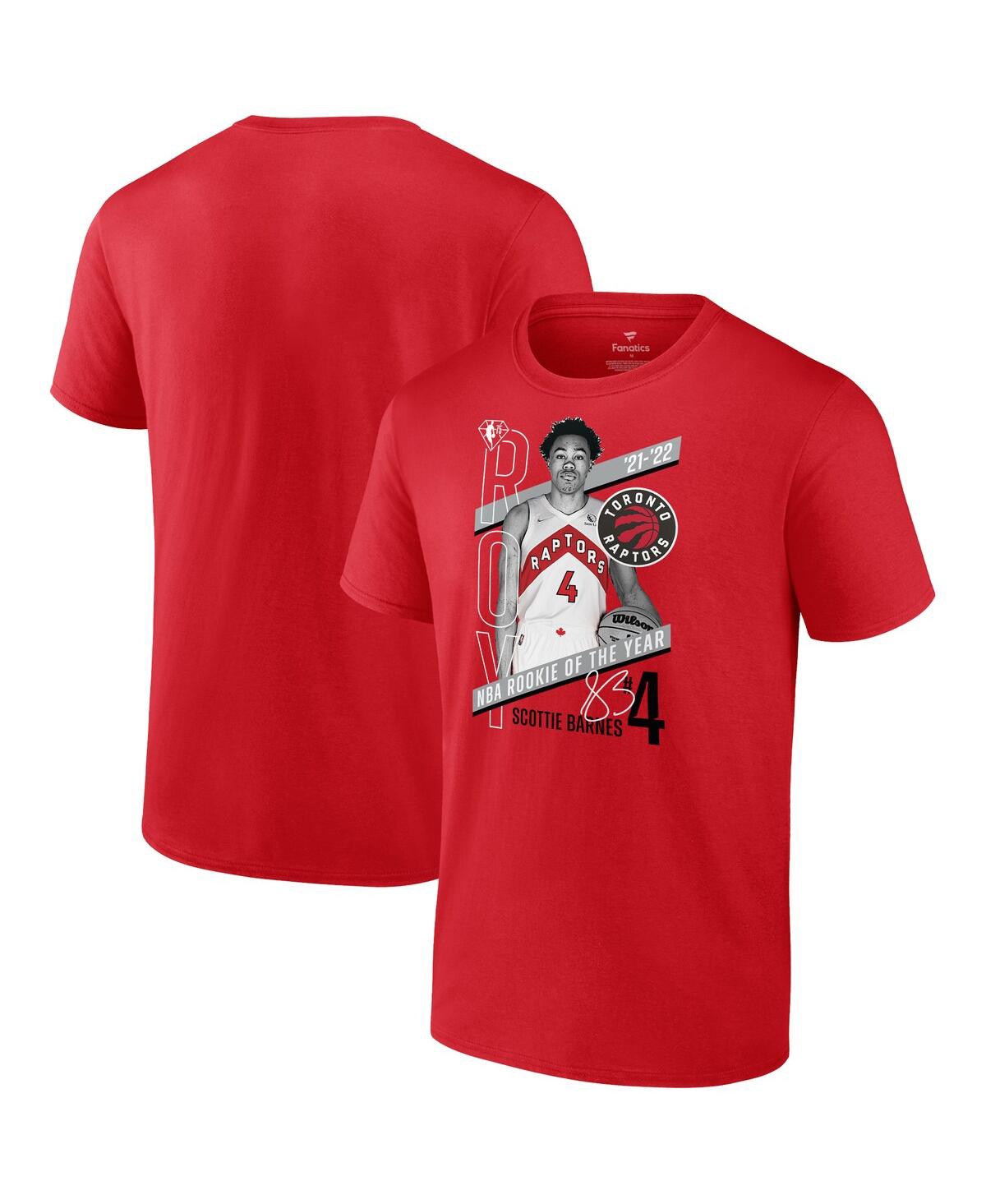 Fanatics Branded Scottie Barnes Red Toronto Raptors 2022 Nba Rookie Of The Year T-shirt In Red