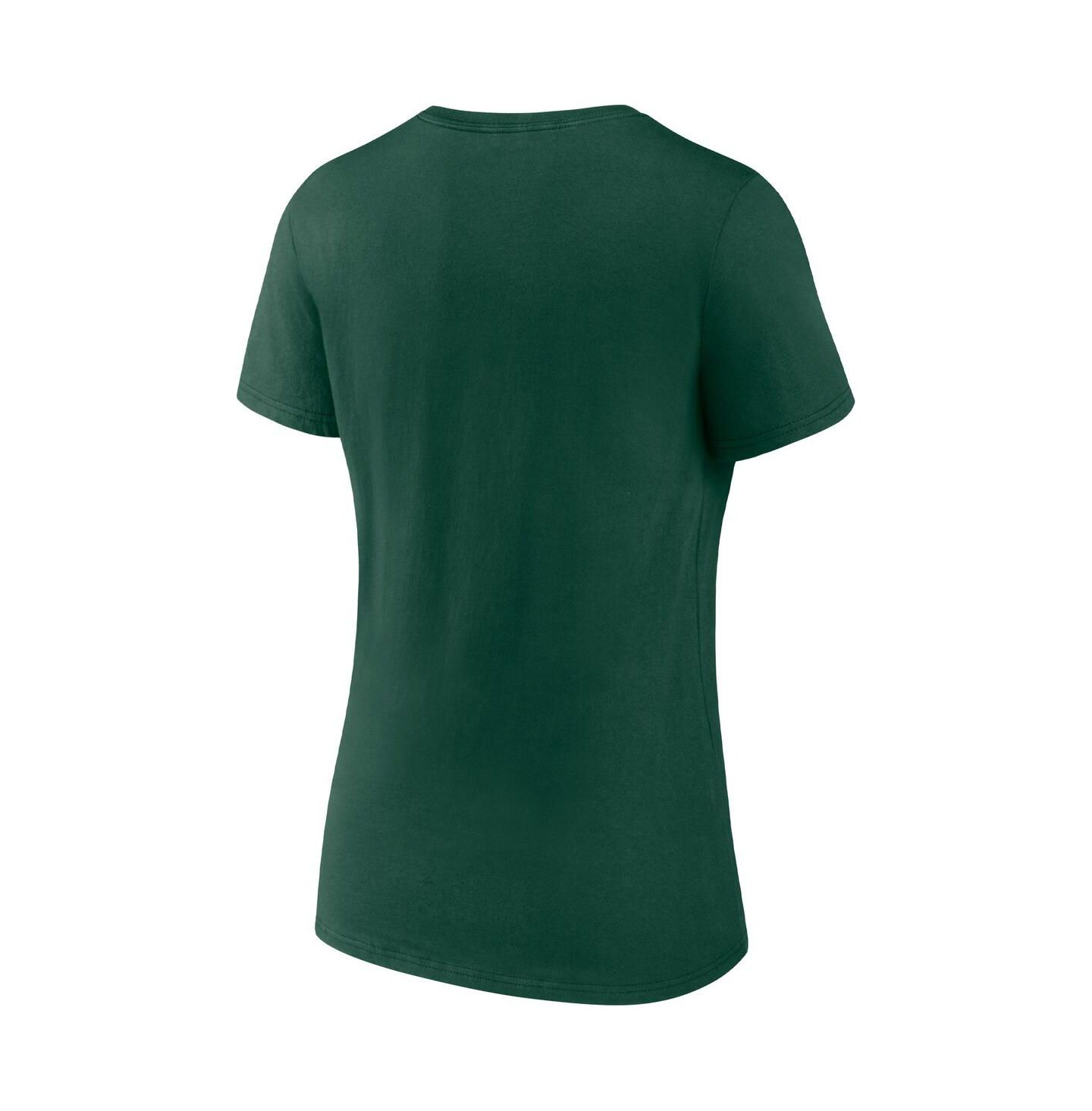 Женская футболка Fanatics Hunter Green Milwaukee Bucks Hometown Collection Brew City V-Neck — фото 2