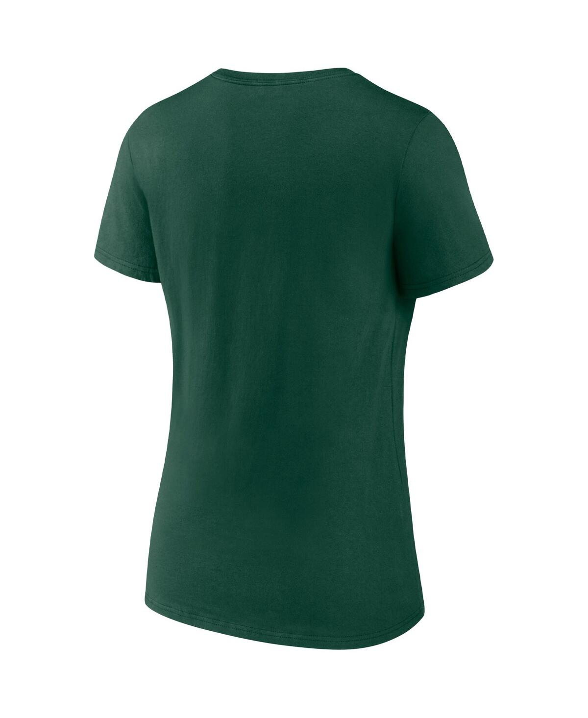 Fanatics Women's  Hunter Green Milwaukee Bucks Hometown Collection Brew City V-neck T-shirt In Hunter Green