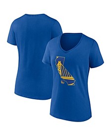 Women's Branded Royal Golden State Warriors Hometown Collection Dub Nation V-Neck T-shirt
