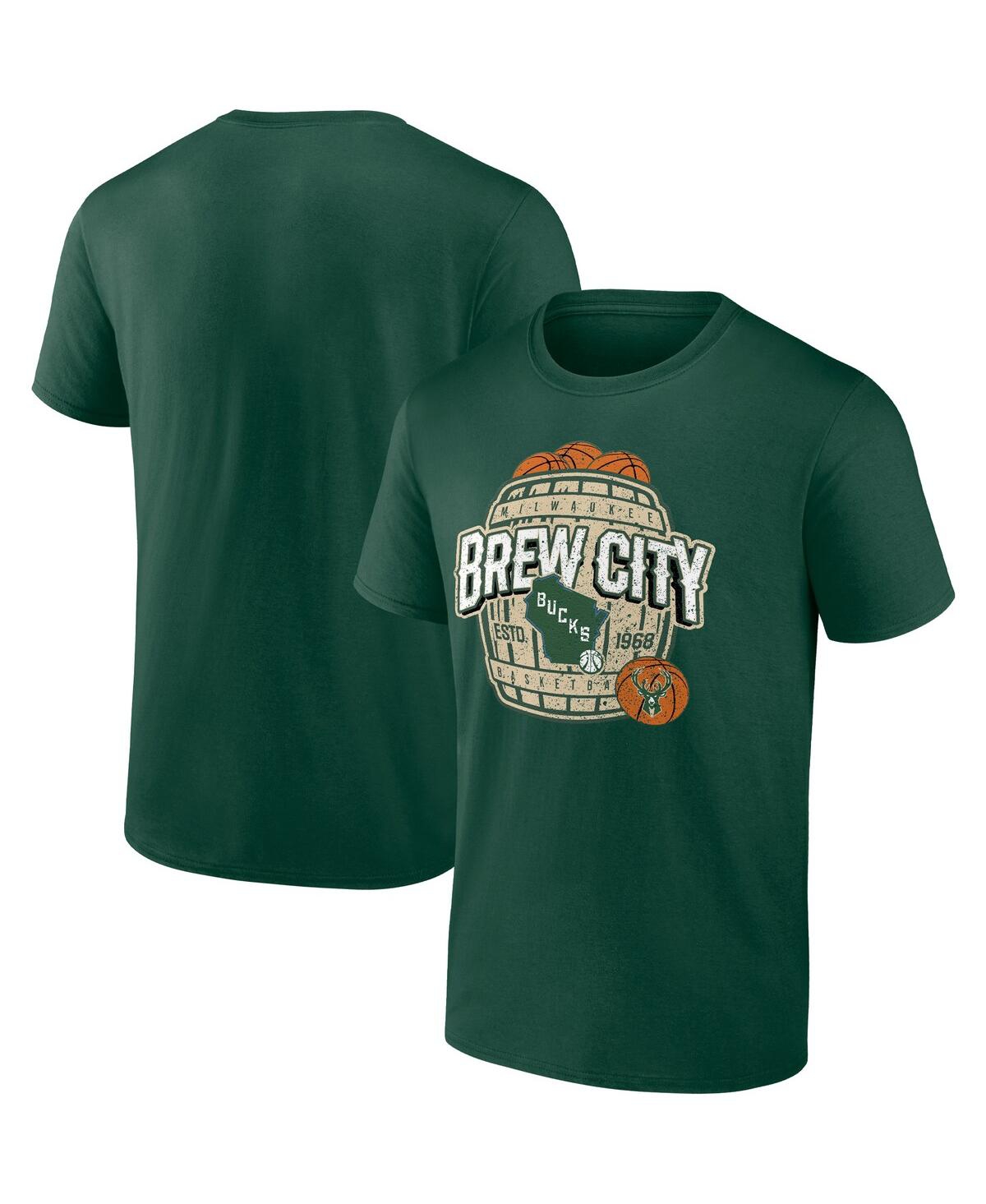 Shop Fanatics Men's  Hunter Green Milwaukee Bucks Brew City Hometown Collection T-shirt
