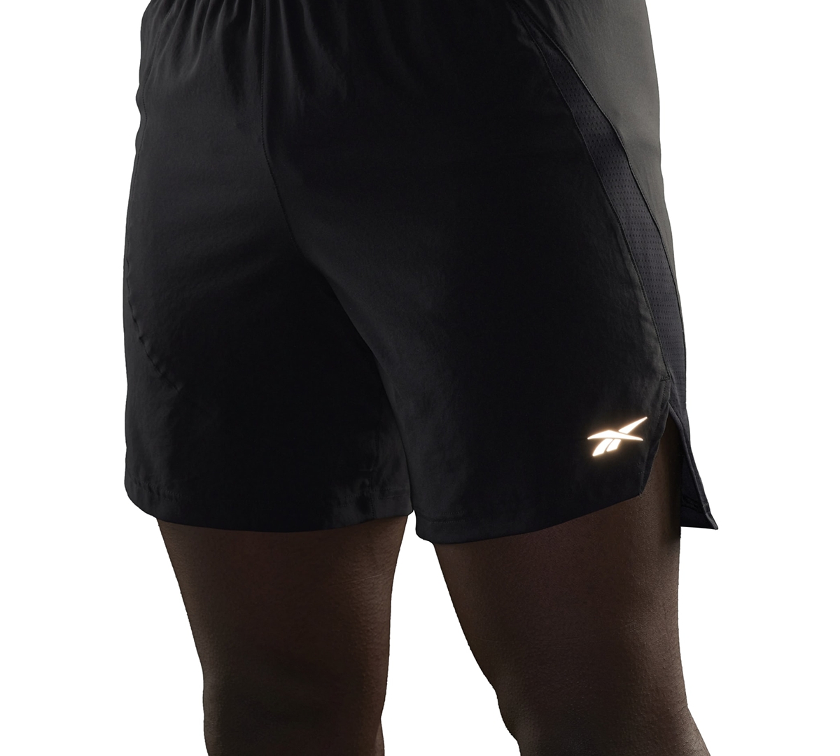 Reebok Men's Running Speedwick Reflective Drawstring Shorts In Black