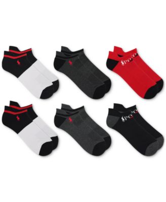 Polo Ralph Lauren - Men's Split Logo Low Cut Socks, 6-Pack
