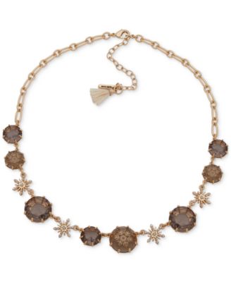 lonna & lilly - Gold-Tone Stone & Crystal Snowflake Collar Necklace, 16" + 3" extender