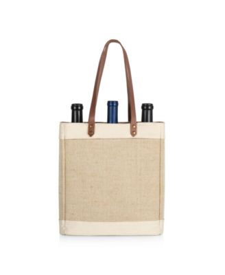 Legacy Pinot Jute 3 Bottle Insulated Wine Bag