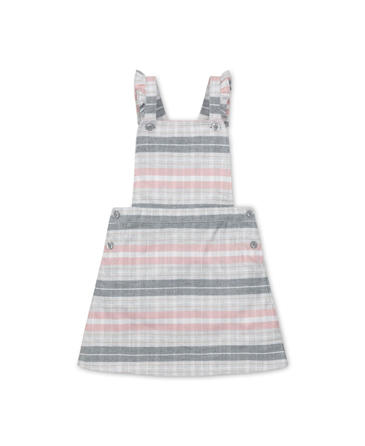 Юбка Hope & Henry Organic Cotton Sleeveless Ruffle Strap Skirtall для девочек, цвет: Серый / Розовый — фото 1