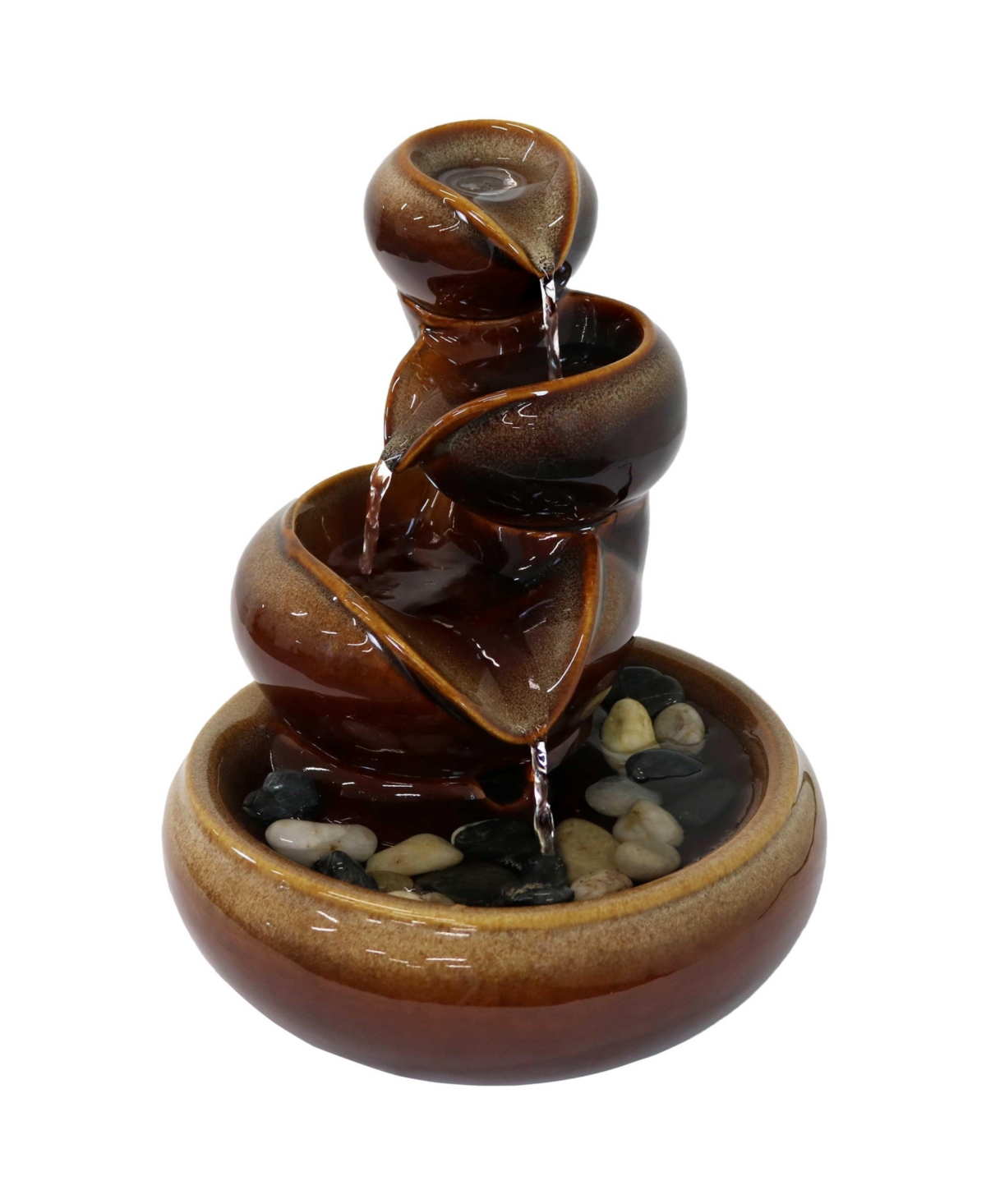 Sunnydaze Decor Tiered Vessels Ceramic Indoor Water Fountain -