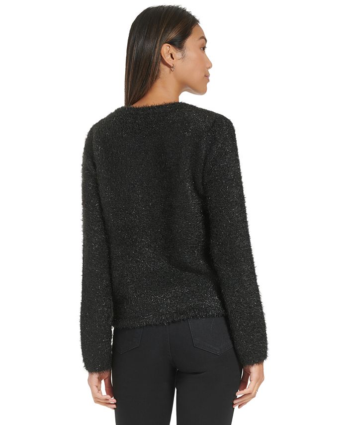 Calvin Klein Women's Metallic Eyelash Sweater & Reviews Sweaters