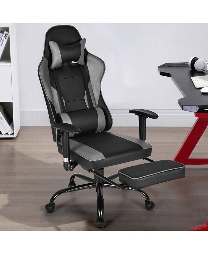 Costway Gaming Chair Racing High Back Office Chair w/ Footrest Macy's