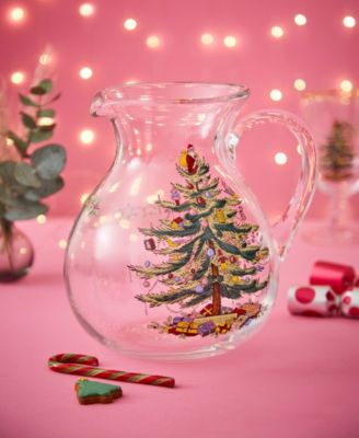 Christmas Tree Glass Pitcher