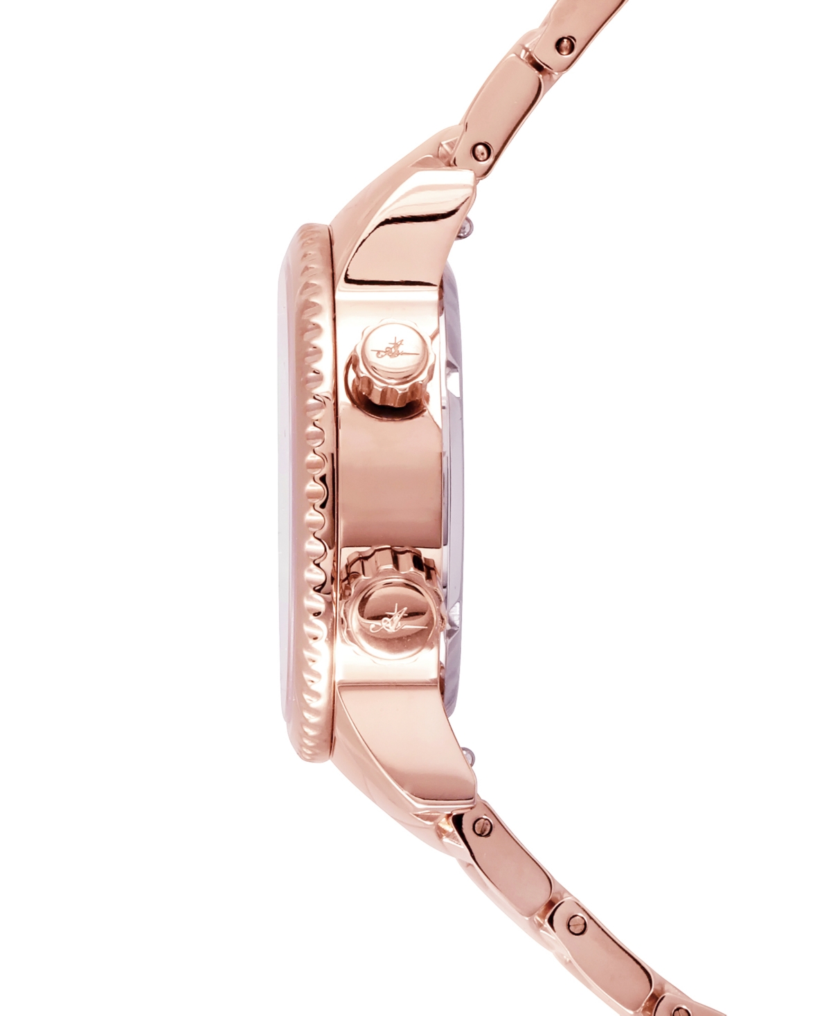 Shop Abingdon Co. Women's Elise Swiss Tri-time Rose Gold-tone Ion-plated Stainless Steel Bracelet Watch 33mm
