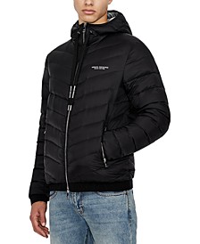 Men's Hooded Zip-Front Down Puffer Jacket