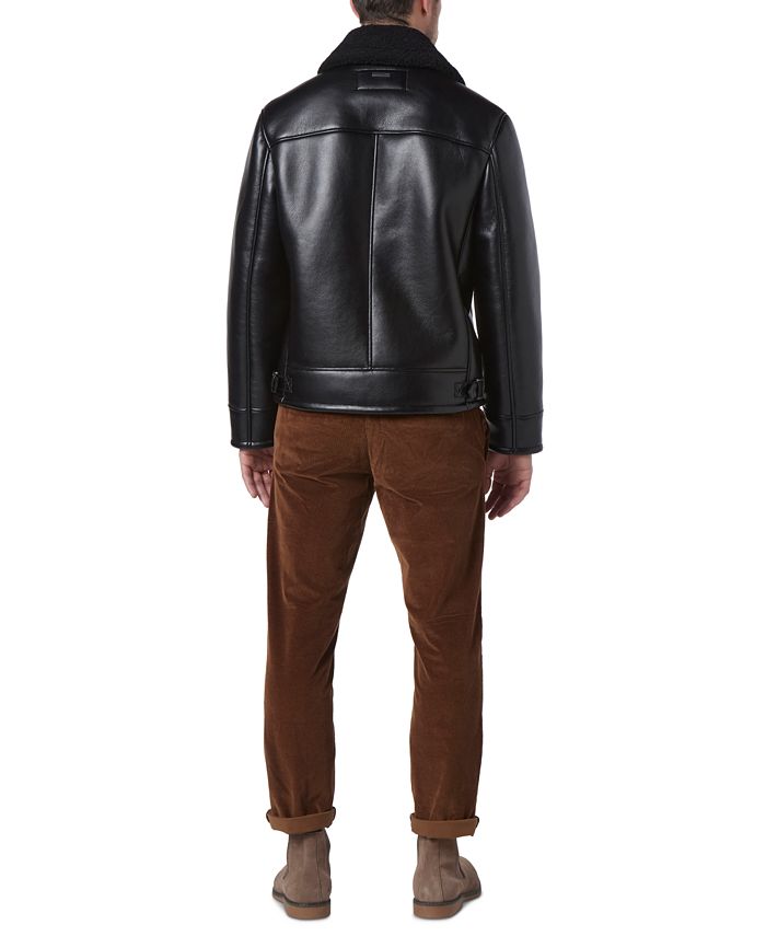 Marc New York Men's Cadman Faux Leather FleeceLined Aviator Jacket