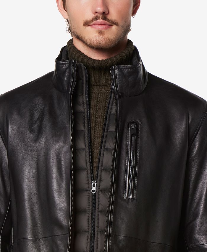 Marc New York Men s Wollman Smooth Leather Racer Jacket with