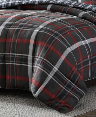 CLOSEOUT! Willow Plaid Microsuede Reversible Comforter Set, Twin