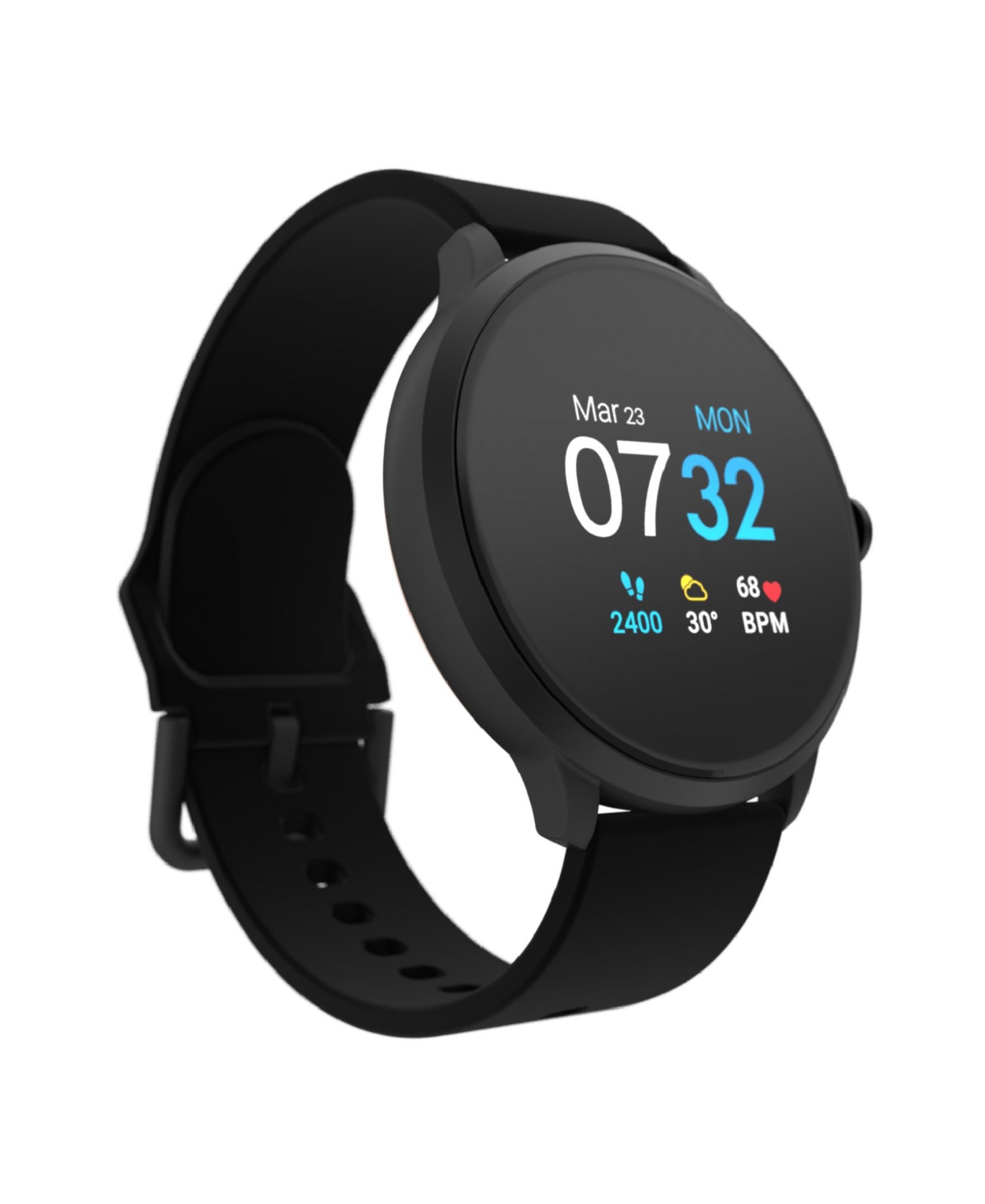 Sport 3 Unisex Touchscreen Smartwatch: Black Case with Black Strap 45mm - Black