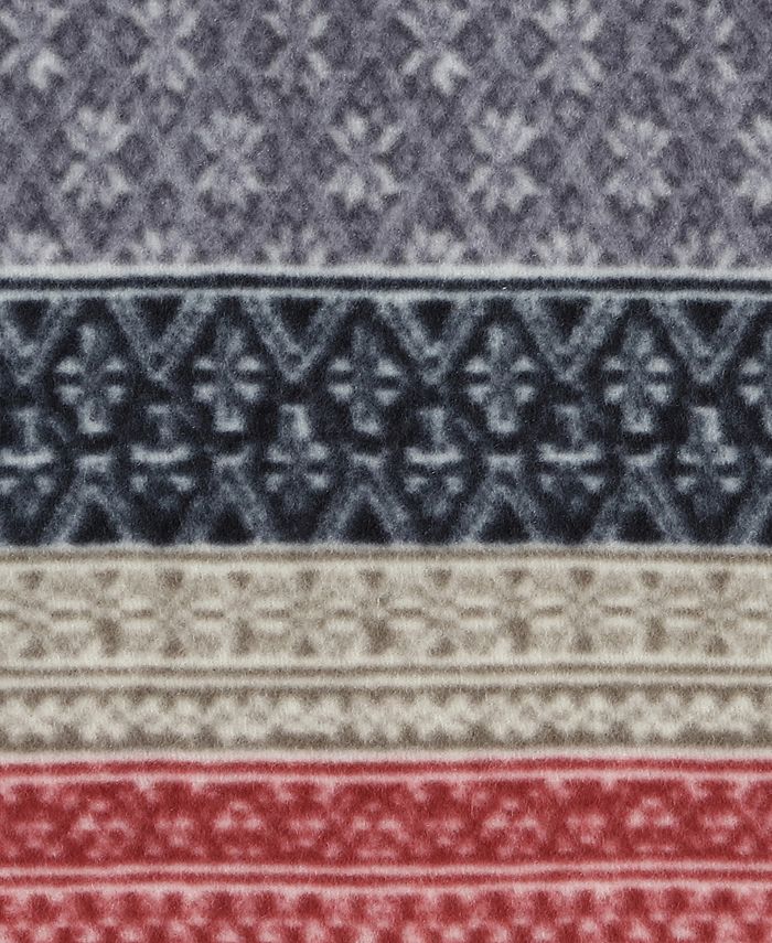 Eddie Bauer Fair Isle Ultra Soft Plush Fleece Reversible Oversized