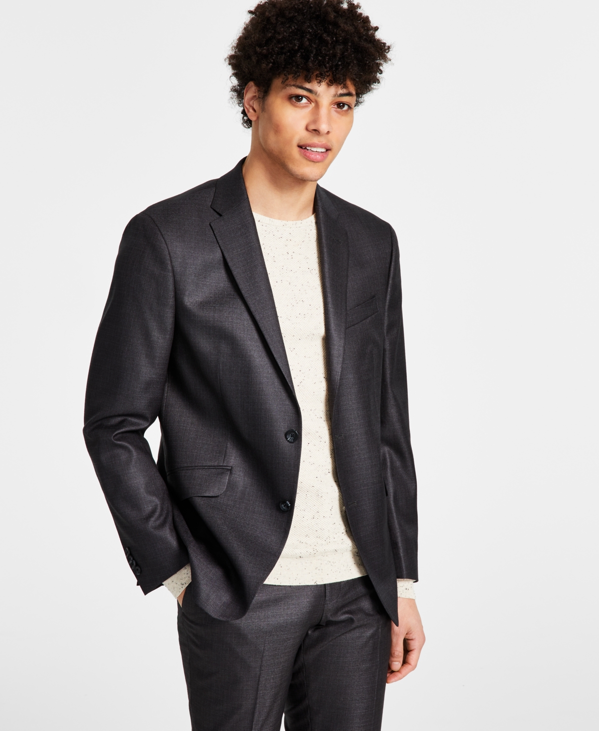 Kenneth Cole Reaction Men's Techni-cole Suit Separate Slim-fit Suit Jacket In Gun Metal