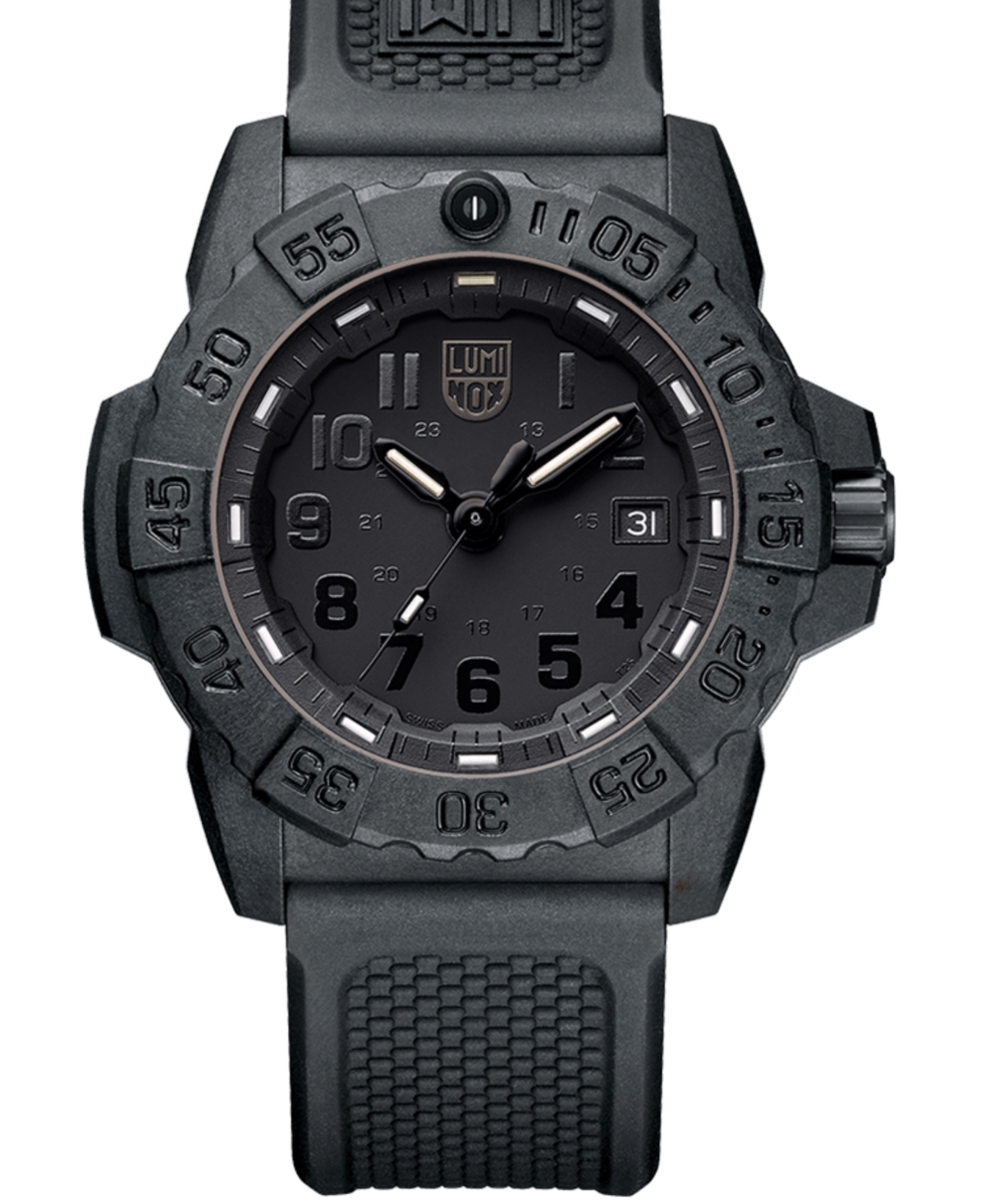 Shop Luminox Men's Swiss Navy Seal Military Dive Black Rubber Strap Watch 45mm In No Color