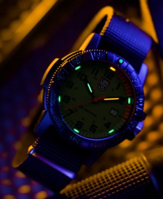 Men's Swiss Leatherback Sea Turtle Giant Dive Black NATO Strap Watch 44mm