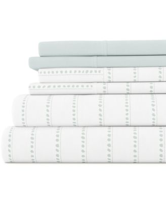 Kaycie Gray Dotted Line Easy Care Sheet Sets Bedding