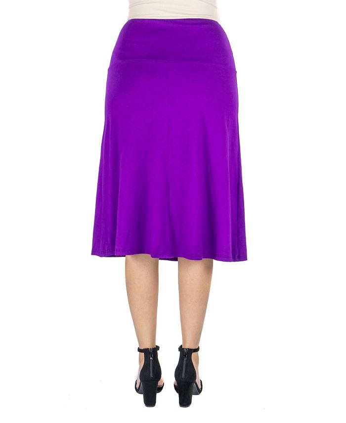 24seven Comfort Apparel Women S A Line Elastic Waist Knee Length Skirt And Reviews Skirts