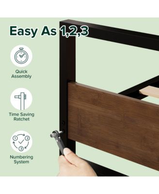 Zinus Suzanne Bamboo and Metal Platform Bed Frame with Footboard, King