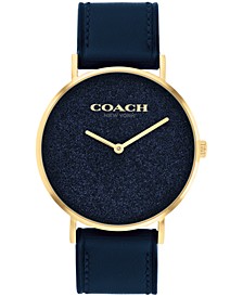 Women's Perry Navy Leather Strap Watch, 36mm