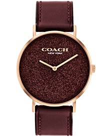 Women's Perry Wine Leather Strap Watch, 36mm