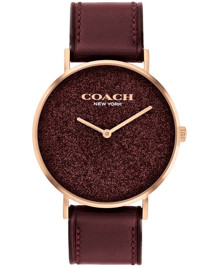 COACH Women s Perry Leather Strap Watch 36mm Macy s