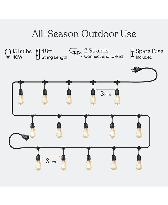 Brightech Weatherproof Incandescent Commercial Grade VintageStyle
