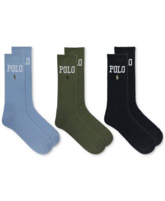 Polo Ralph Lauren - Men's Polo Logo Crew Socks, 3-Pack