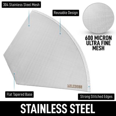 Milk Boss Pour Over Coffee Filter - Permanent Paperless Stainless Steel Reusable Coffee Filter