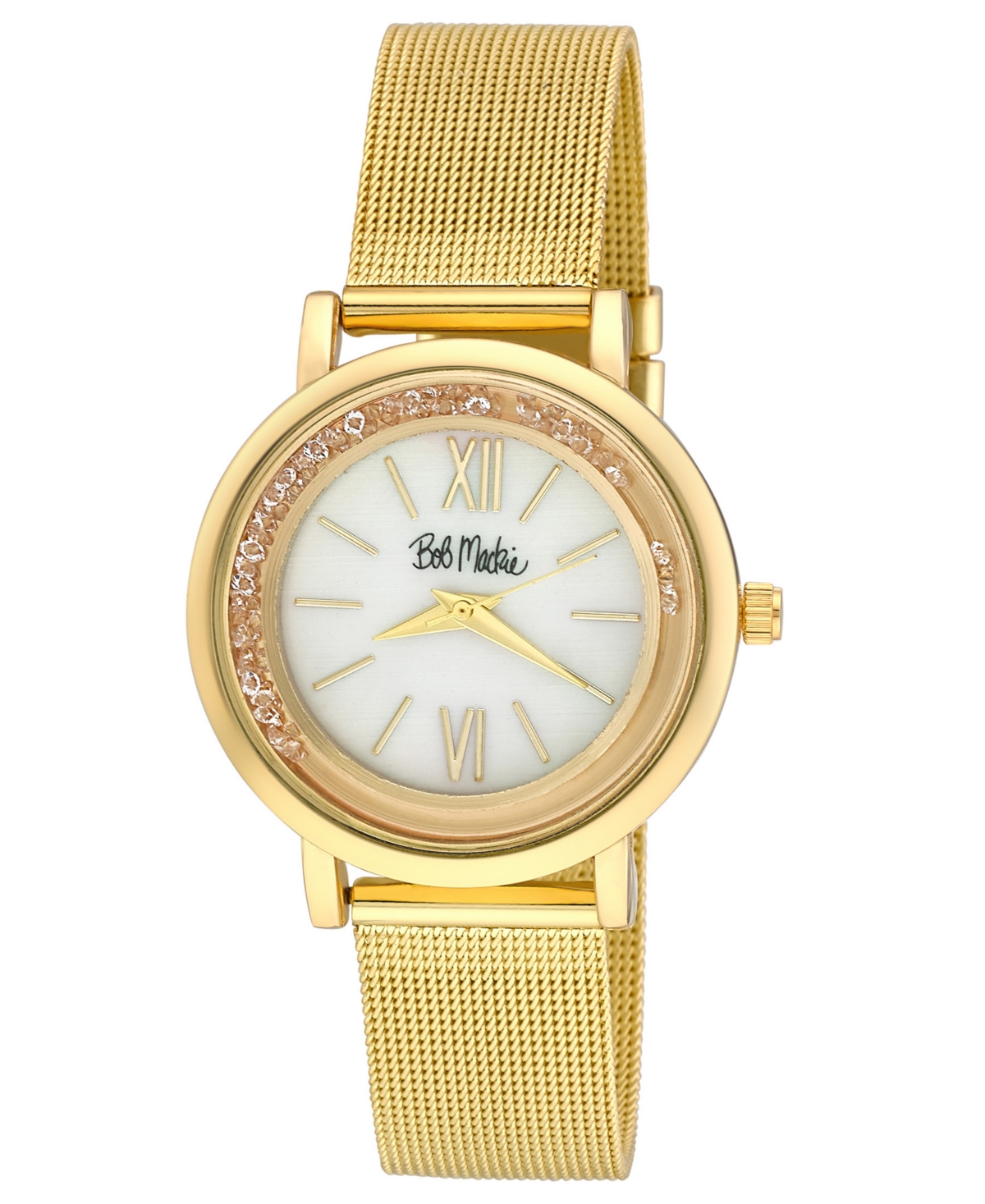 Unisex Rolling Stone Gold-Tone Alloy Mesh Bracelet Watch 34mm - Gold-Tone