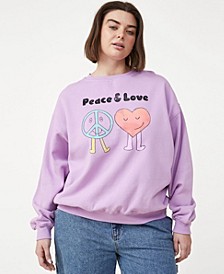 Trendy Plus Size Classic Peace + Love Graphic Sweatshirt