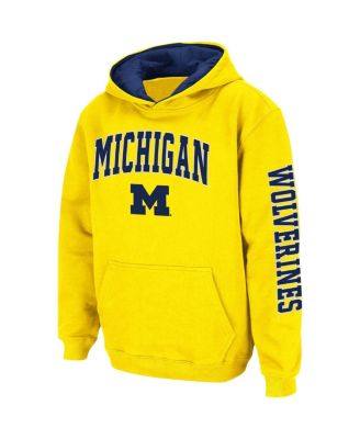 Youth Boys Maize Michigan Wolverines 2-Hit Team Pullover Hoodie