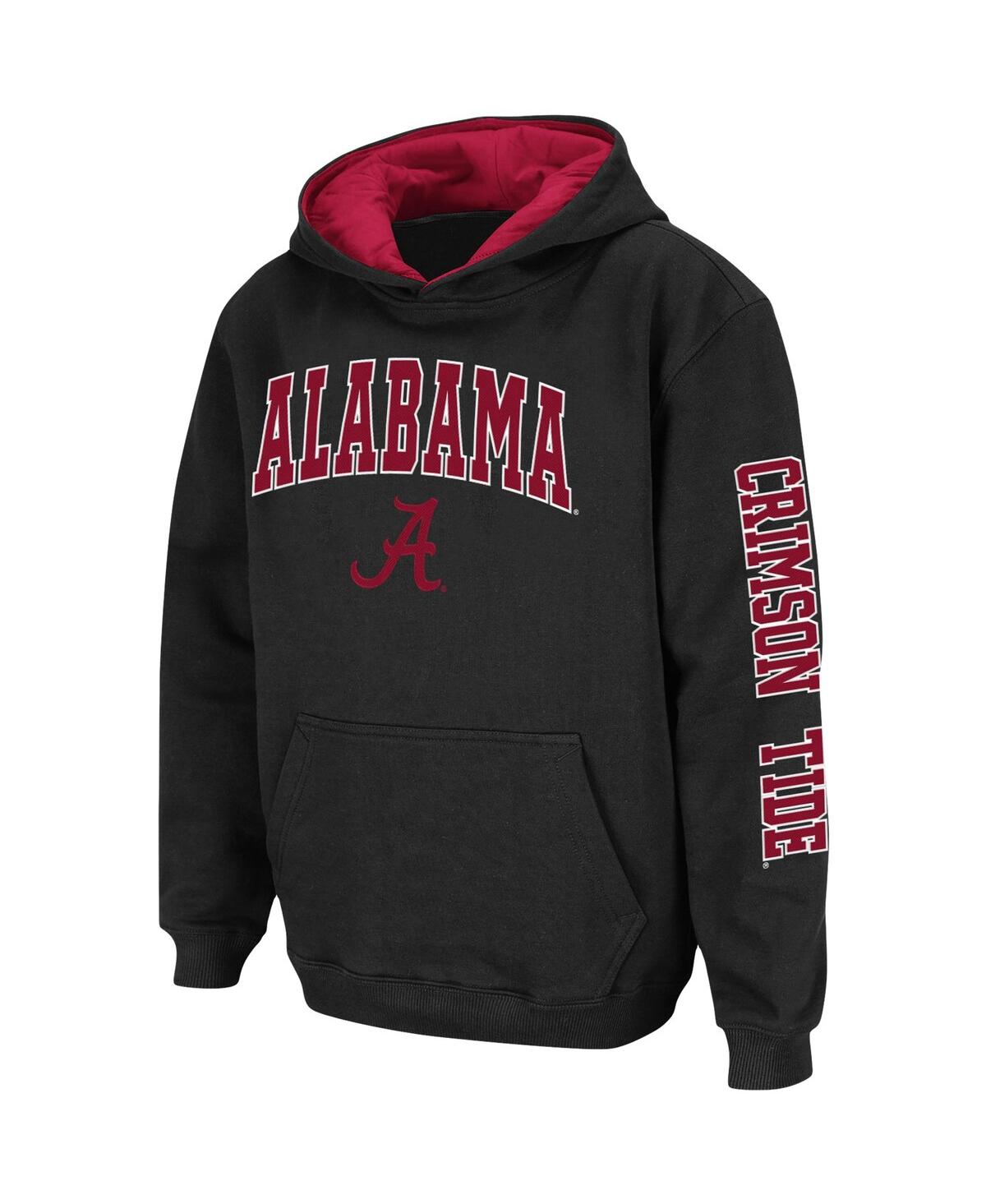 Youth Boys ColosseumAlabama Crimson Tide 2-Hit Team Pullover Hoodie - Black