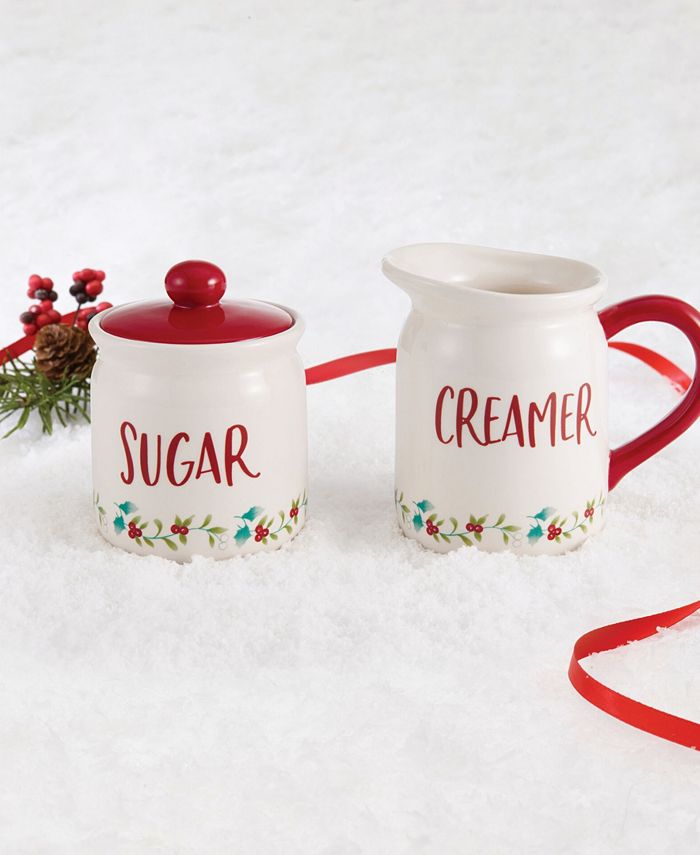 Winterberry Pfaltzgraff 2Piece Sugar and Creamer Set Macy's