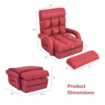 Folding Floor Single Sofa Recliner Chair Lounge Couch