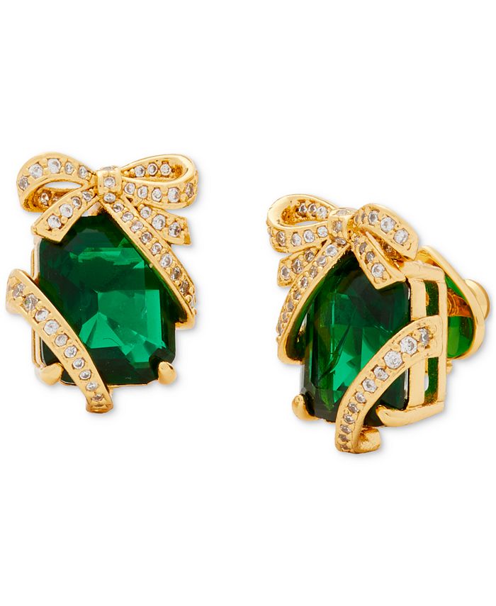 kate spade new york Gold Tone Crystal Present Stud Earrings Macy s