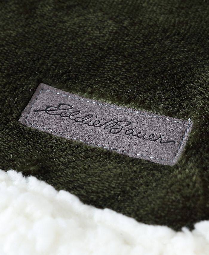 Eddie Bauer Pine Plaid Ultra Soft Plush Fleece Reversible Throw