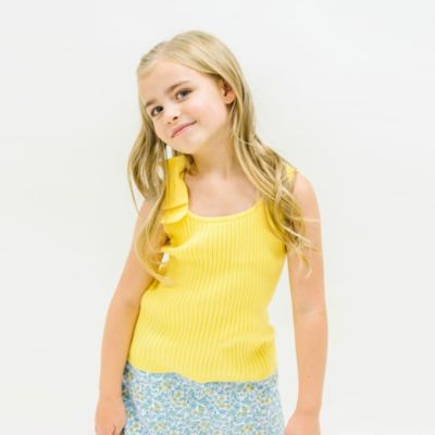 Girls Sleeveless Sweater Tank with Bow