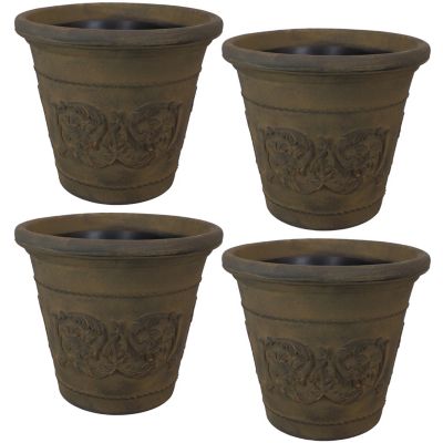 Indoor/Outdoor Patio, Garden, or Porch Weather-Resistant Double-Walled Arabella Flower Pot Planter - 20"