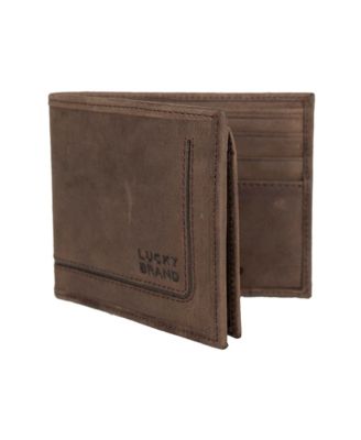 Men's Grooved Leather Bifold Wallet