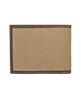 Men's Canvas with Leather Trim Bifold Wallet